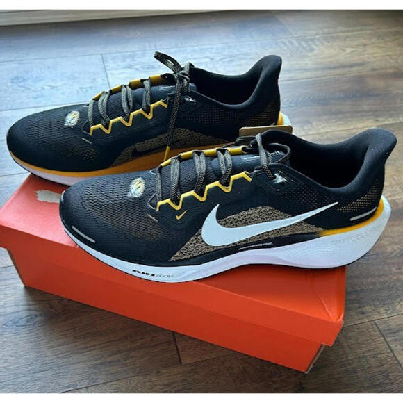 Men Nike Air Zoom Pegasus 41 Running Shoes Size 14 Missouri Tigers Black FZ5129 - Picture 2 of 13